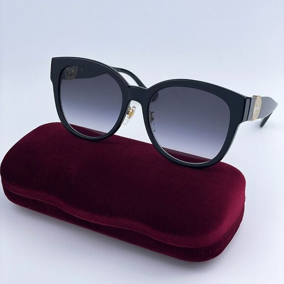 NEW Gucci GG1028SK 006 Black Grey Gradient Square Women Sunglasses - Picture 1 of 14